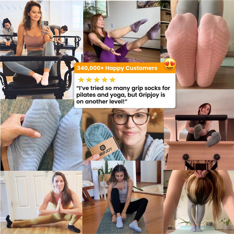 Gripjoy Grip Socks 3-Pack, Non Slip Socks for Yoga, Pilates, Barre, Dance, Enhanced Stability, Machine Washable, Comfortable Cotton Blend, Supports Charitable Causes - Image 5